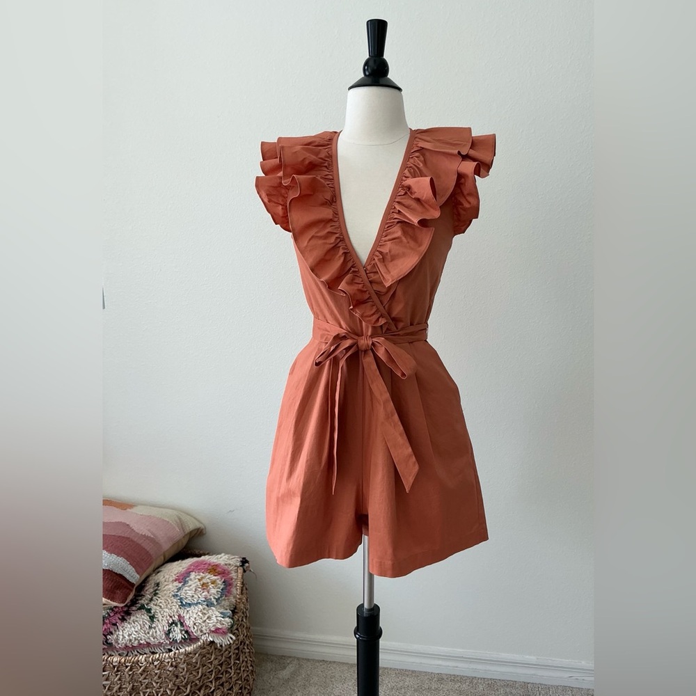 BCBGMAXAZRIA Ruffled Romper, Sz. XS